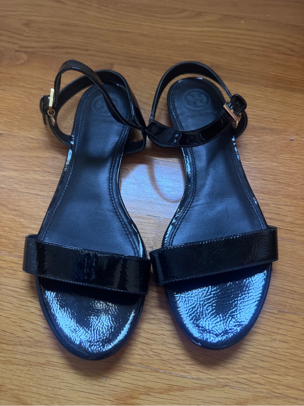 Tory Burch Black Patent Leather Sandals • Size 8M